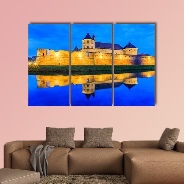 Fagaras Fortress Romania Canvas Wall Art-4 Pop-Gallery Wrap-50" x 32"-Tiaracle