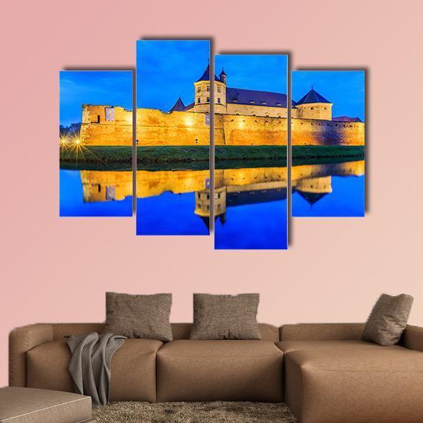 Fagaras Fortress Romania Canvas Wall Art-4 Pop-Gallery Wrap-50" x 32"-Tiaracle