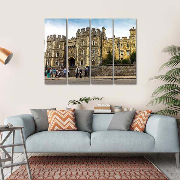 Medieval Windsor Castle Canvas Wall Art-4 Horizontal-Gallery Wrap-34" x 24"-Tiaracle