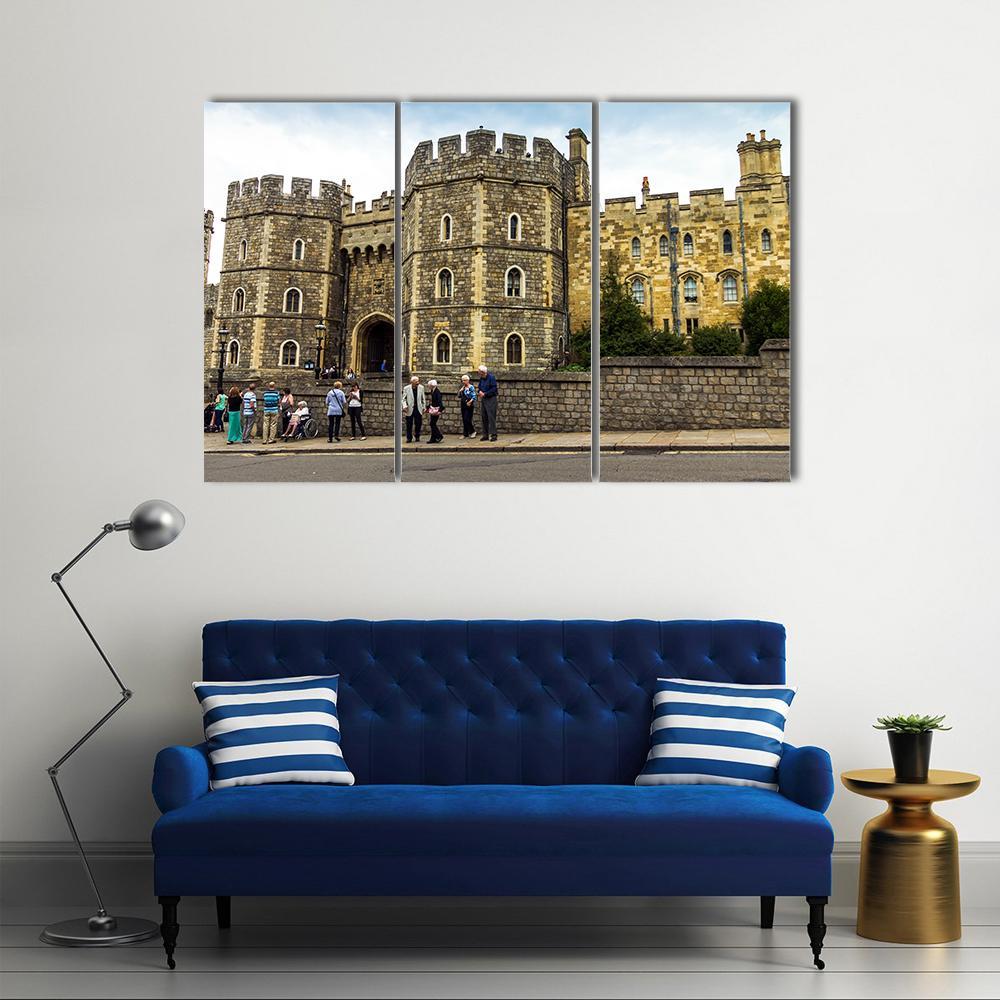 Medieval Windsor Castle Canvas Wall Art-3 Horizontal-Gallery Wrap-37" x 24"-Tiaracle