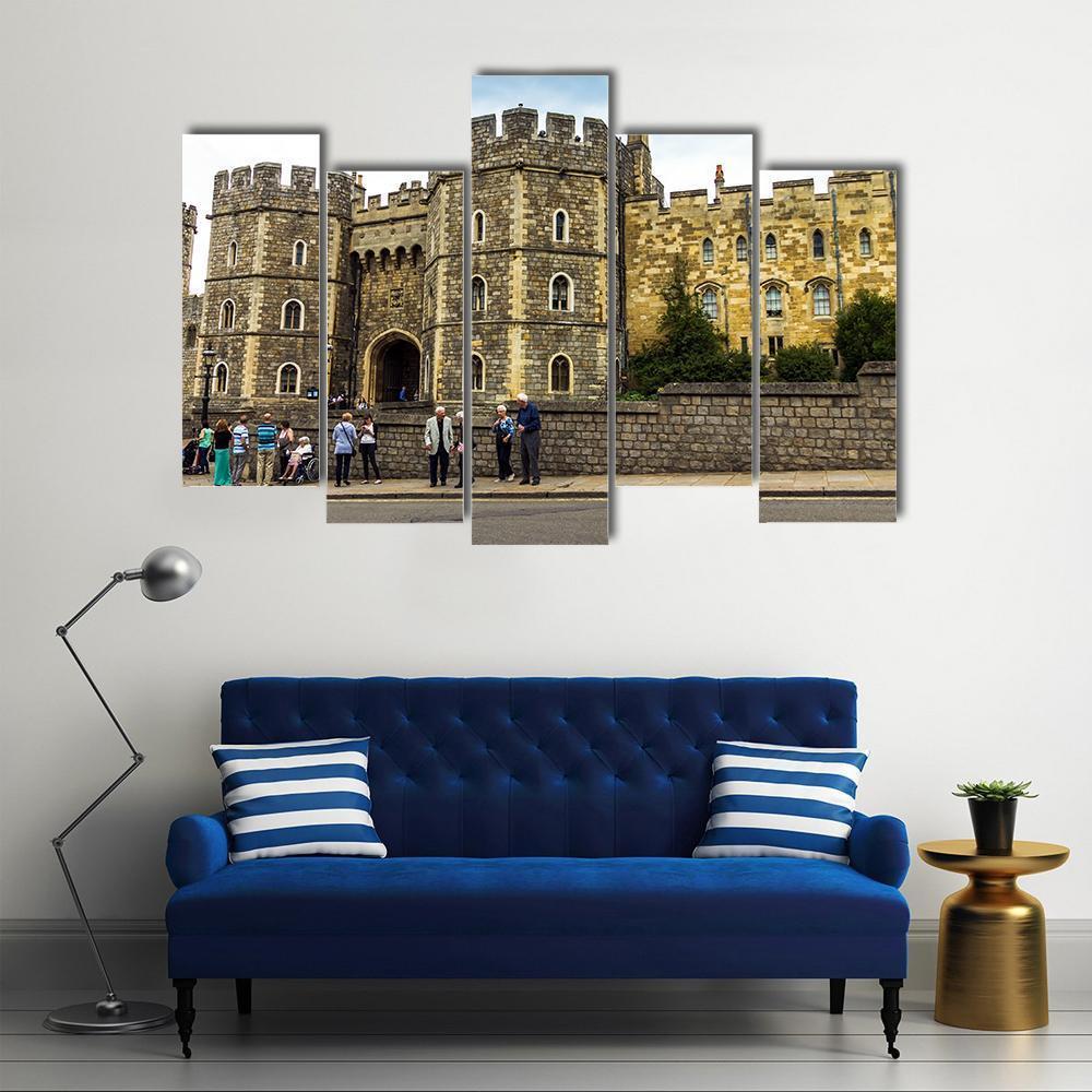 Medieval Windsor Castle Canvas Wall Art-5 Pop-Gallery Wrap-47" x 32"-Tiaracle