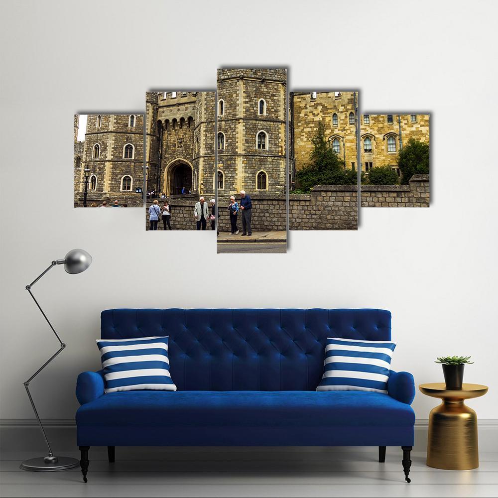 Medieval Windsor Castle Canvas Wall Art-5 Star-Gallery Wrap-62" x 32"-Tiaracle
