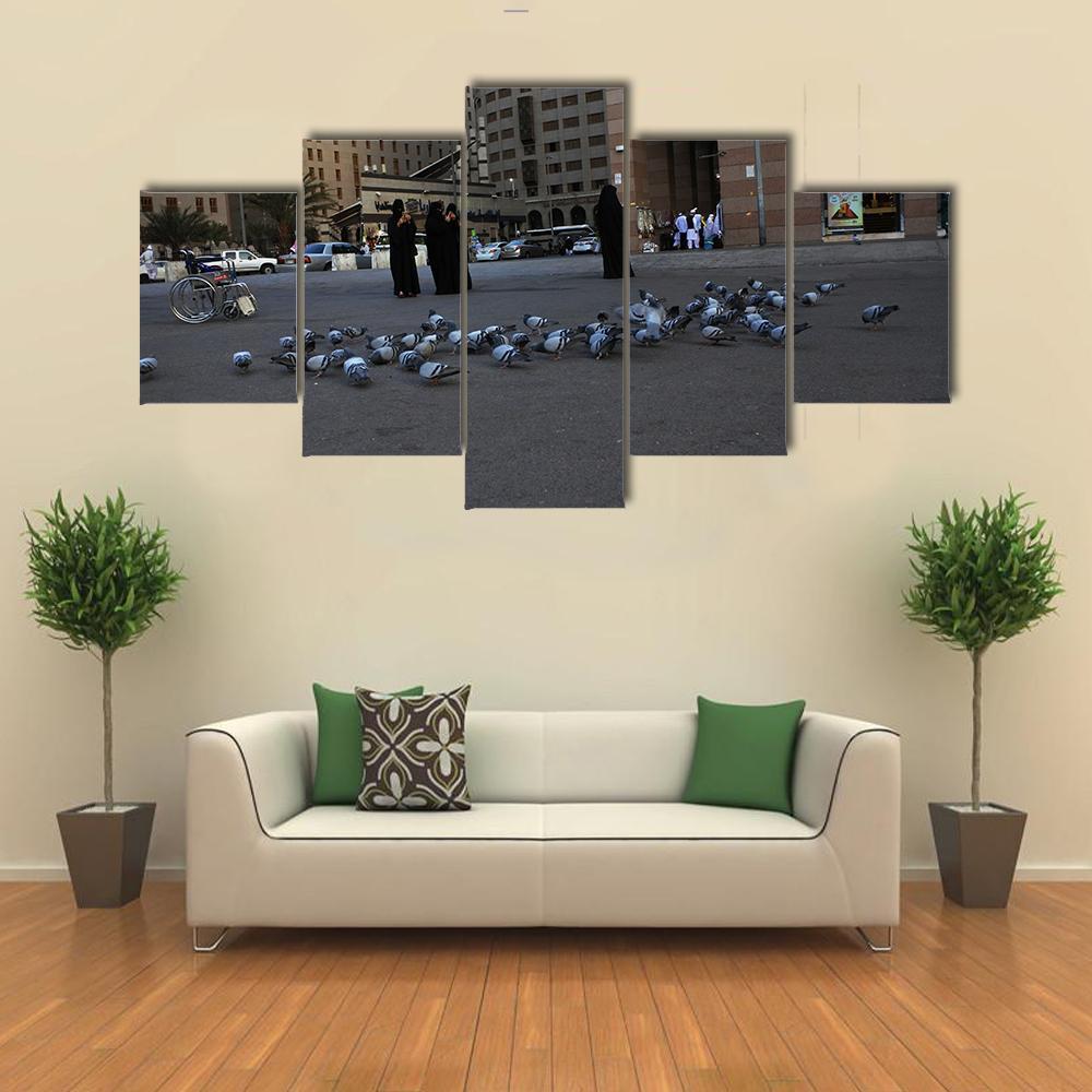 Medinah Street View Canvas Wall Art-5 Star-Gallery Wrap-62" x 32"-Tiaracle