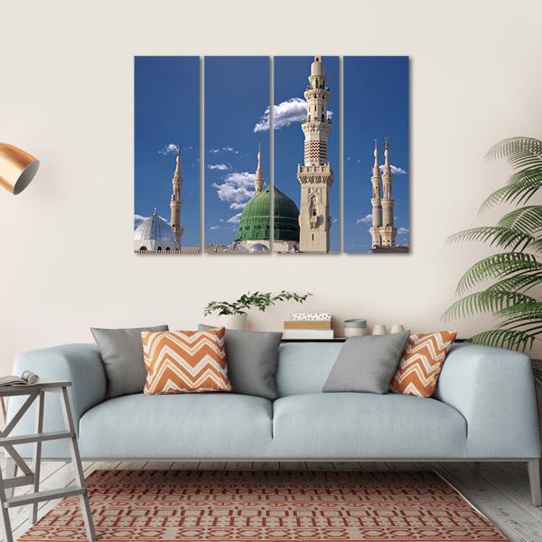 Medinah Mosque Canvas Wall Art-4 Horizontal-Gallery Wrap-34" x 24"-Tiaracle