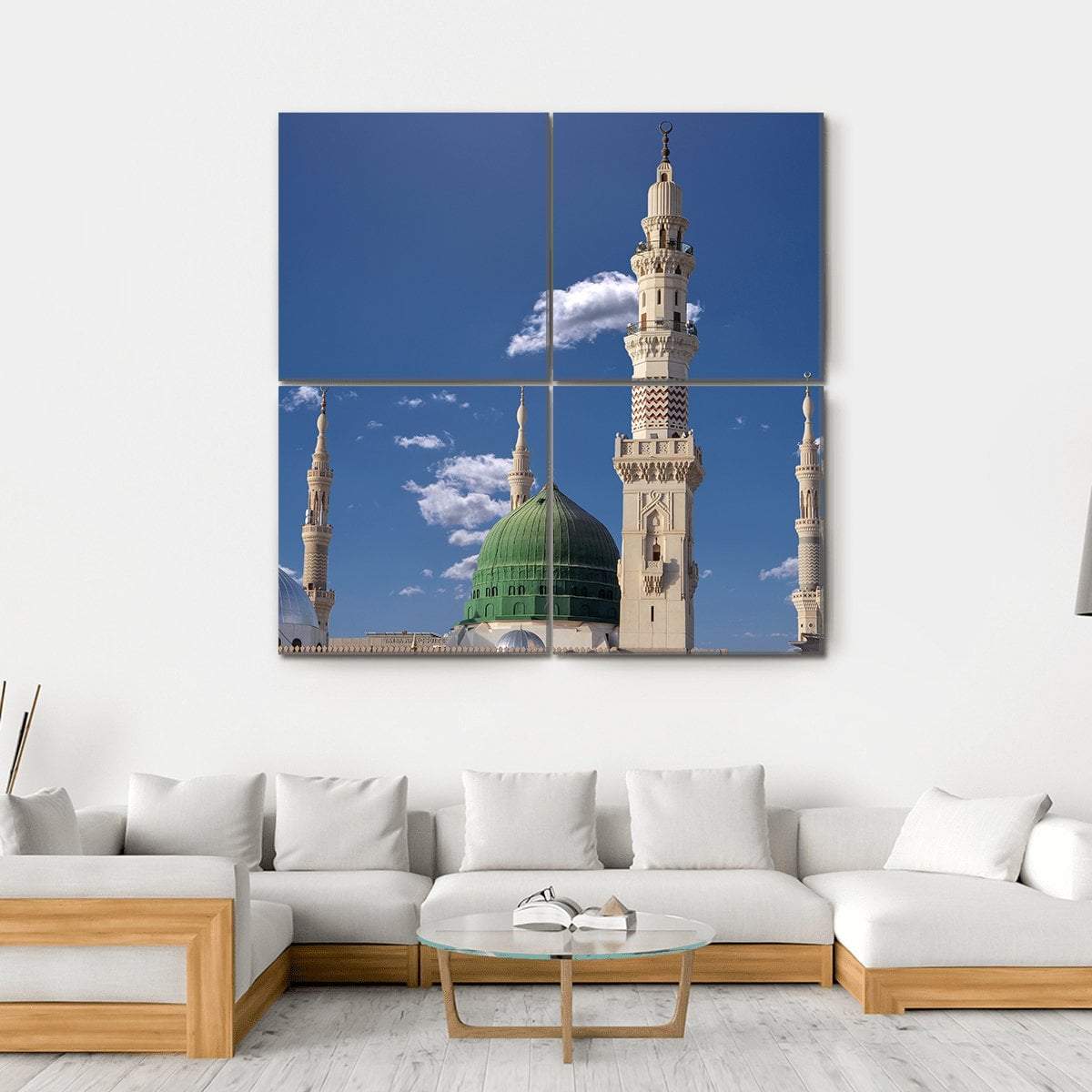 Medinah Mosque Canvas Wall Art-4 Square-Gallery Wrap-17" x 17"-Tiaracle