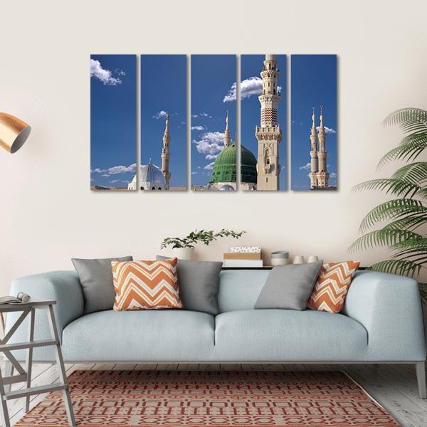 Medinah Mosque Canvas Wall Art-5 Horizontal-Gallery Wrap-22" x 12"-Tiaracle