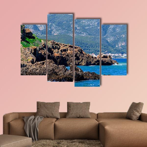 Mediterranean Coast Of Tipasa Canvas Wall Art-4 Pop-Gallery Wrap-50" x 32"-Tiaracle