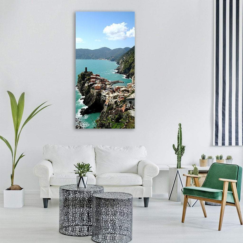 Mediterranean In Italy Vertical Canvas Wall Art-1 Vertical-Gallery Wrap-12" x 24"-Tiaracle