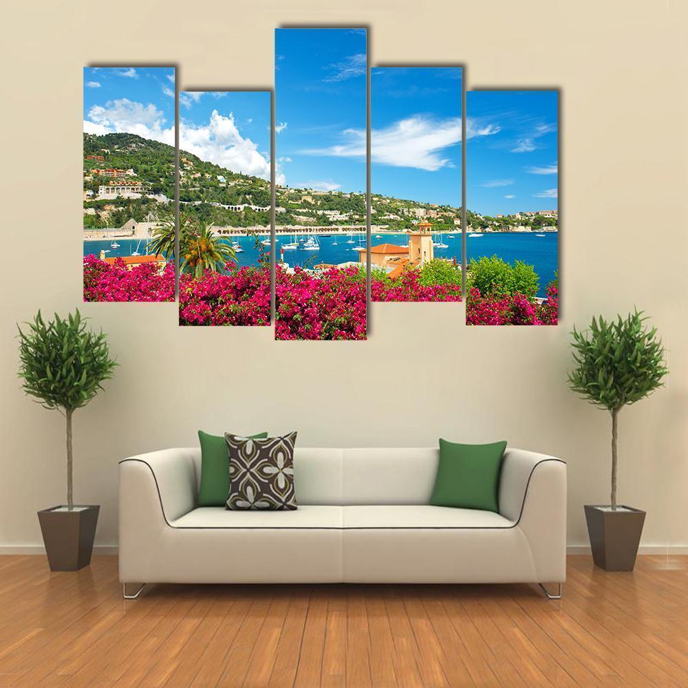 Beautiful Mediterranean Landscape Canvas Wall Art-5 Pop-Gallery Wrap-47" x 32"-Tiaracle