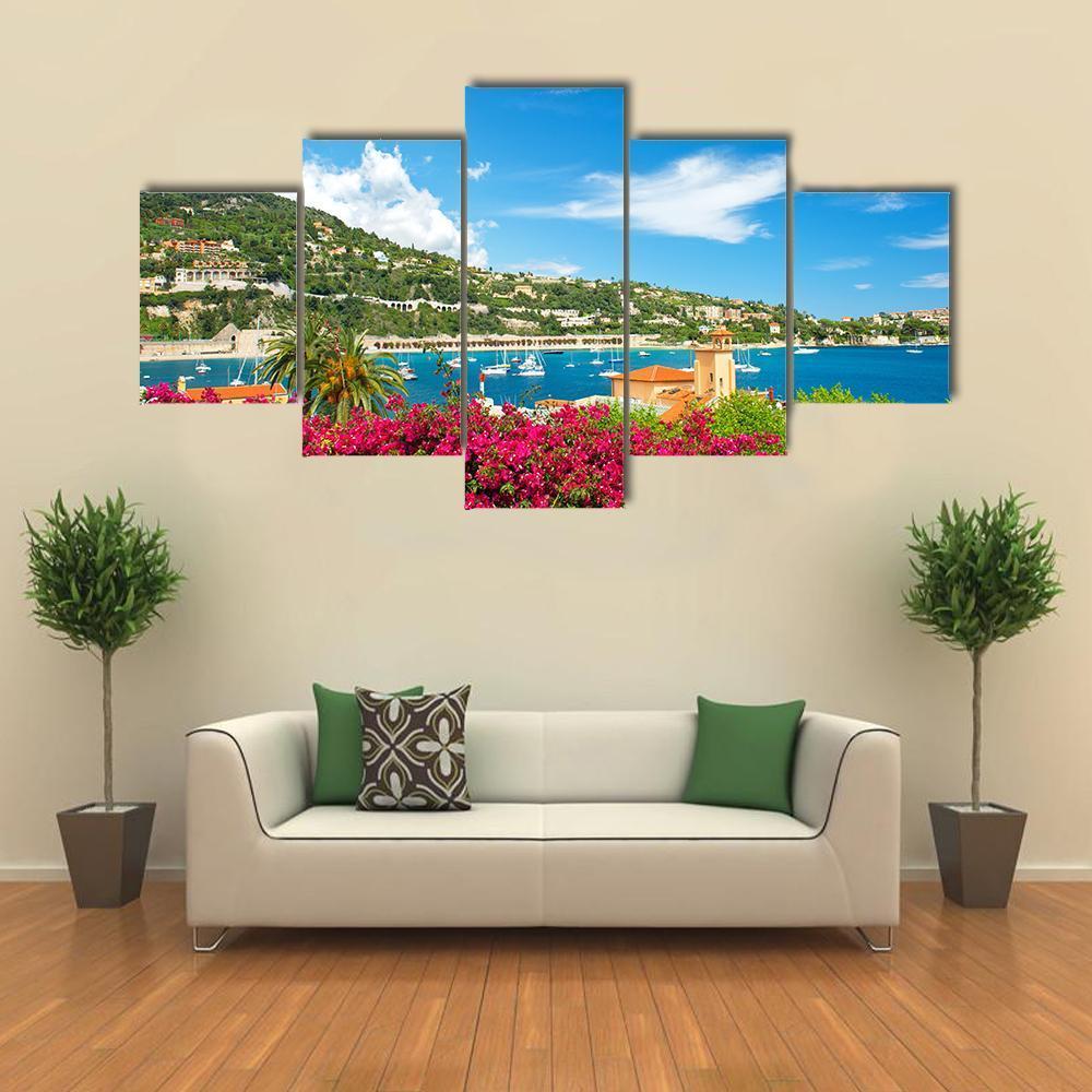 Beautiful Mediterranean Landscape Canvas Wall Art-5 Star-Gallery Wrap-62" x 32"-Tiaracle