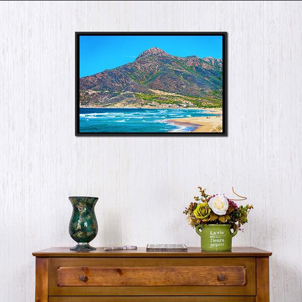 Mediterranean Sea In Buggerru Canvas Wall Art-1 Piece-Floating Frame-24" x 16"-Tiaracle