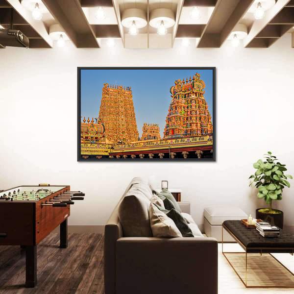 Meenakshi Amman Temple Canvas Wall Art-5 Horizontal-Gallery Wrap-22" x 12"-Tiaracle