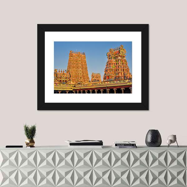 Meenakshi Amman Temple Canvas Wall Art-5 Horizontal-Gallery Wrap-22" x 12"-Tiaracle