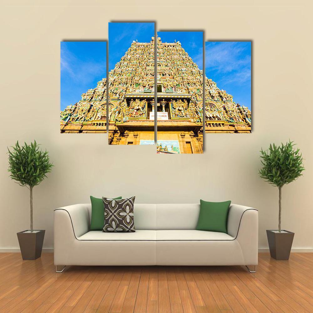 Meenakshi Amman Temple India Canvas Wall Art-4 Pop-Gallery Wrap-50" x 32"-Tiaracle