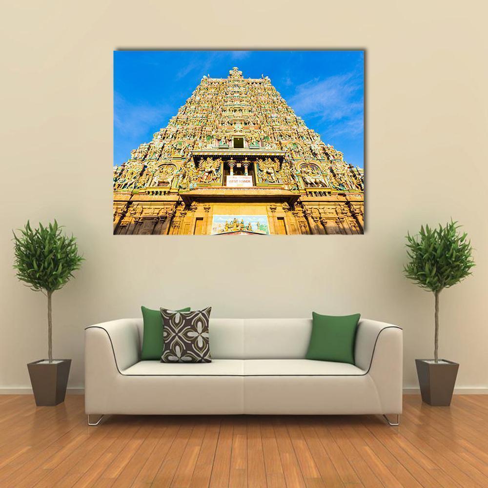 Meenakshi Amman Temple India Canvas Wall Art-5 Horizontal-Gallery Wrap-22" x 12"-Tiaracle