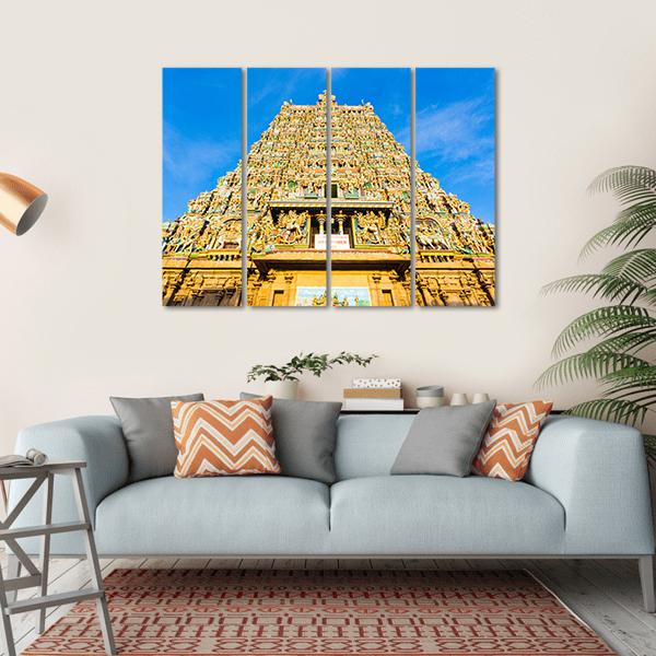Meenakshi Amman Temple India Canvas Wall Art-4 Horizontal-Gallery Wrap-34" x 24"-Tiaracle