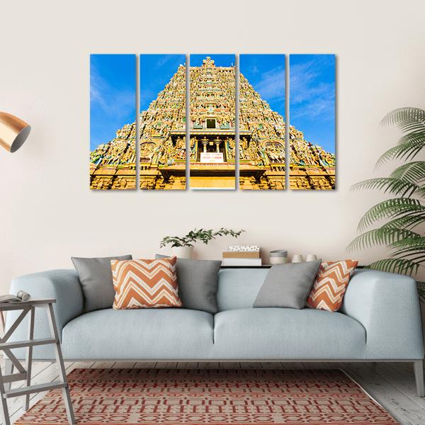 Meenakshi Amman Temple India Canvas Wall Art-5 Horizontal-Gallery Wrap-22" x 12"-Tiaracle