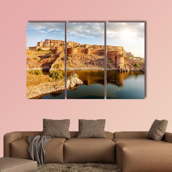 Mehrangarh Fort India Canvas Wall Art-3 Horizontal-Gallery Wrap-37" x 24"-Tiaracle