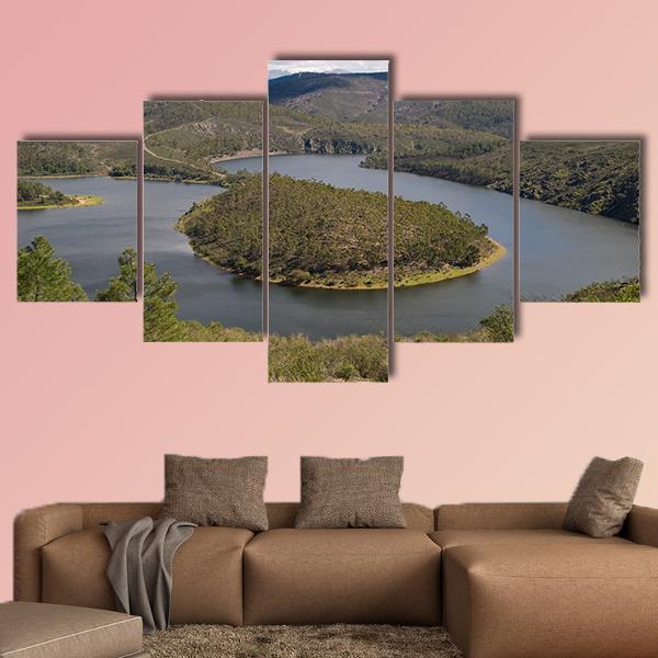 Meandro Del Melero Spain Canvas Wall Art-5 Star-Gallery Wrap-62" x 32"-Tiaracle