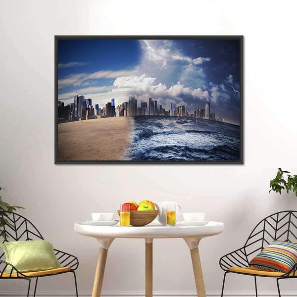 Melting Glaciers Concept Canvas Wall Art-3 Horizontal-Gallery Wrap-25" x 16"-Tiaracle