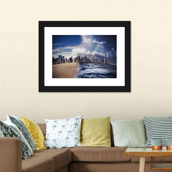 Melting Glaciers Concept Canvas Wall Art-3 Horizontal-Gallery Wrap-25" x 16"-Tiaracle