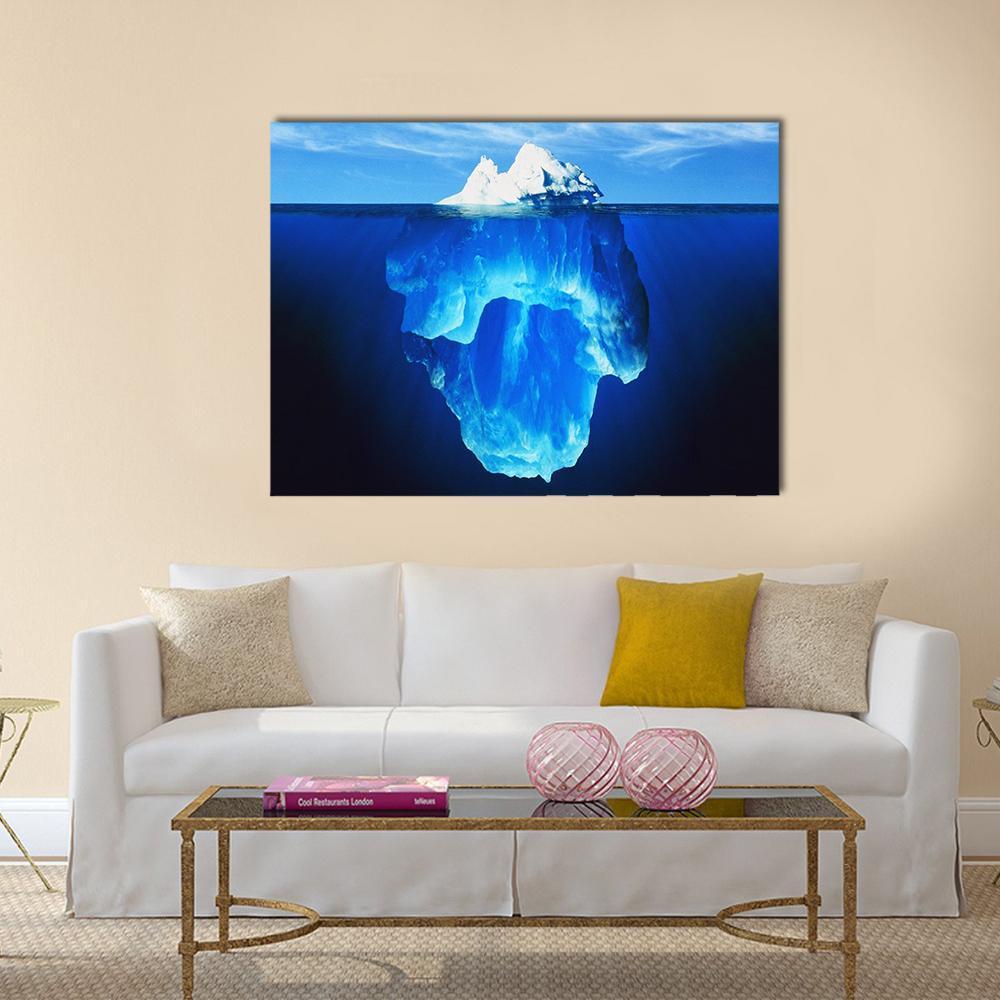 Melting Iceberg In Antarctic Sea Canvas Wall Art-1 Piece-Gallery Wrap-36" x 24"-Tiaracle