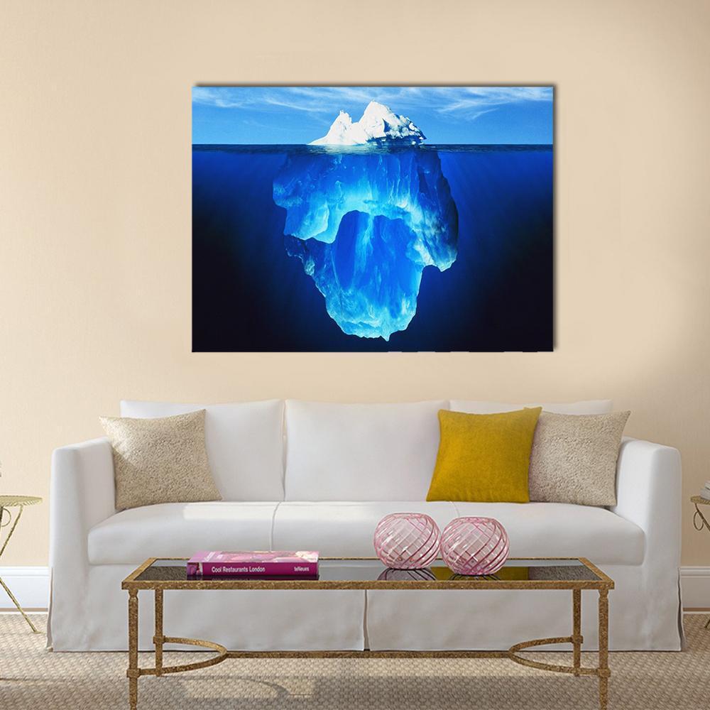 Melting Iceberg In Antarctic Sea Canvas Wall Art-4 Square-Gallery Wrap-17" x 17"-Tiaracle
