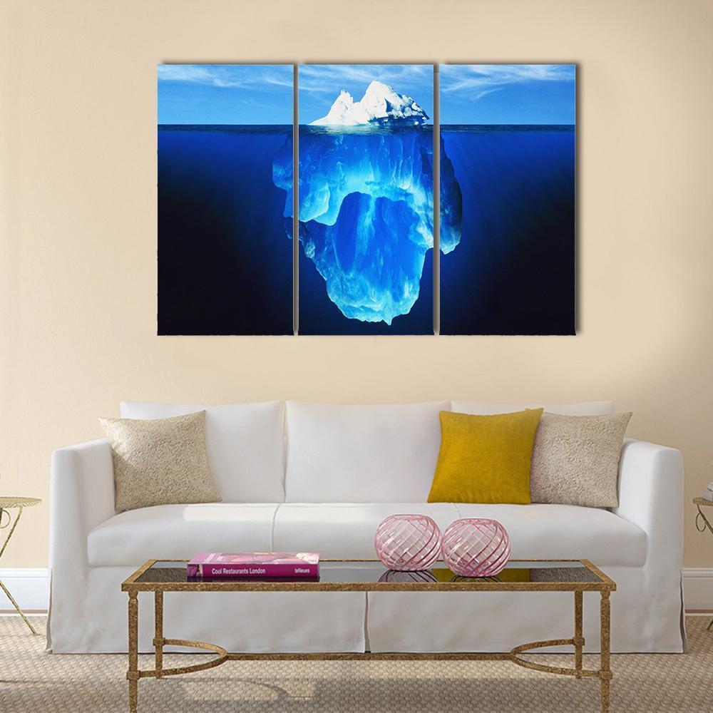 Melting Iceberg In Antarctic Sea Canvas Wall Art-3 Horizontal-Gallery Wrap-25" x 16"-Tiaracle