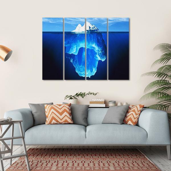 Melting Iceberg In Antarctic Sea Canvas Wall Art-4 Horizontal-Gallery Wrap-34" x 24"-Tiaracle