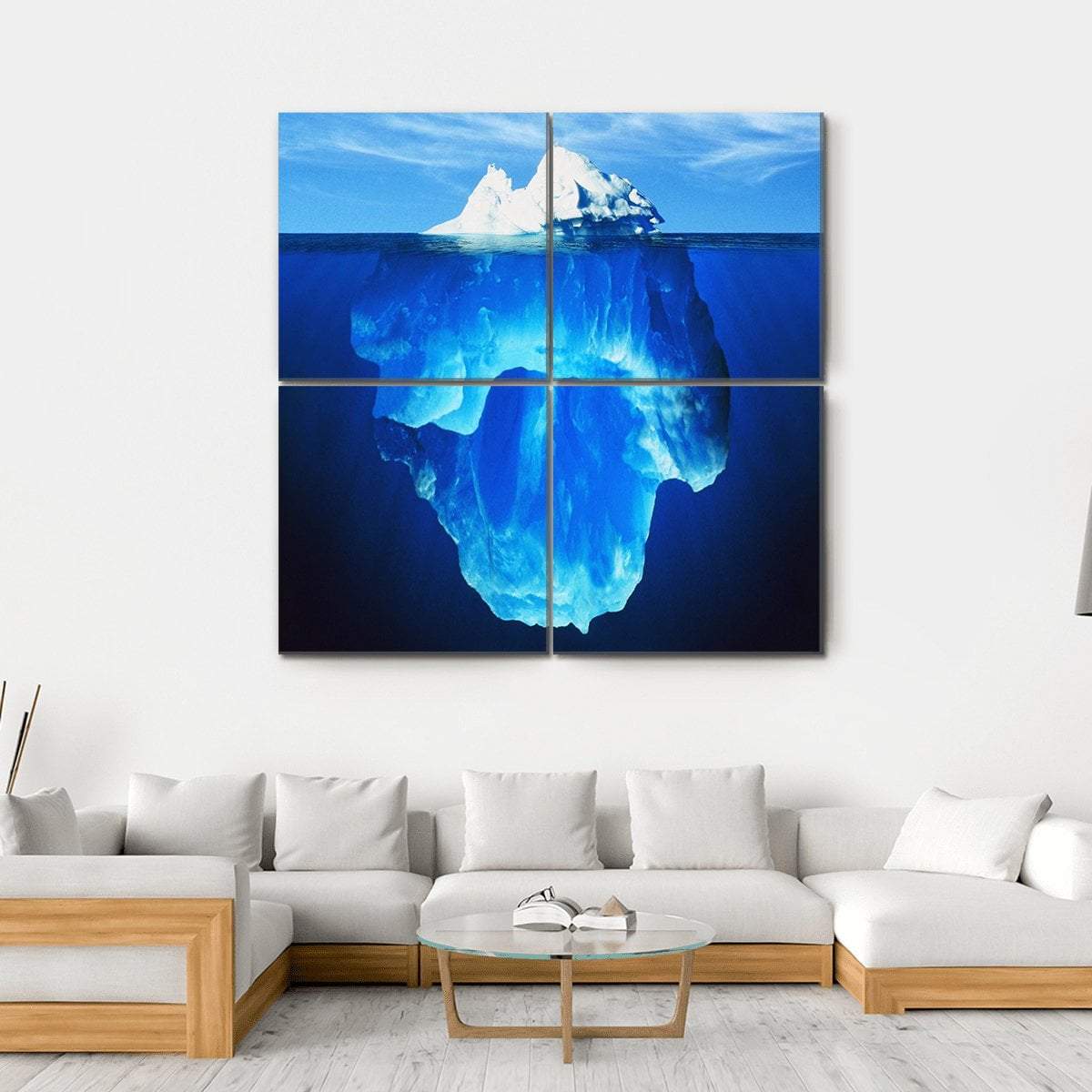 Melting Iceberg In Antarctic Sea Canvas Wall Art-4 Square-Gallery Wrap-17" x 17"-Tiaracle