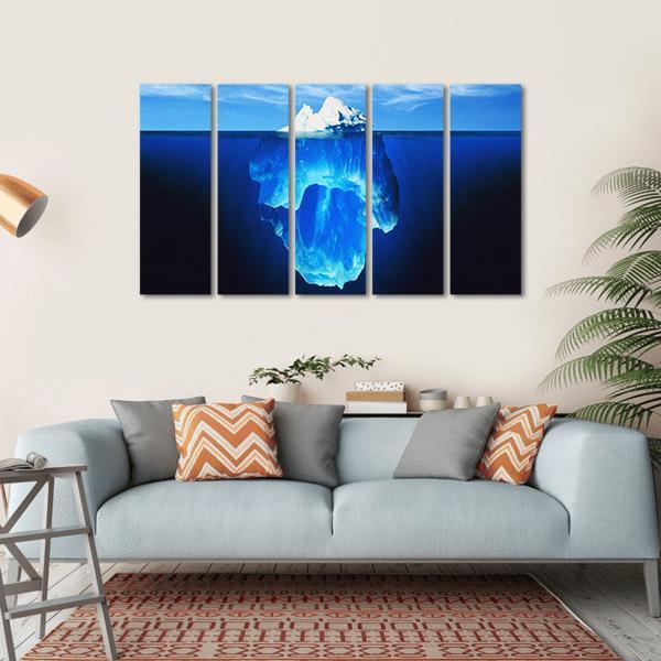 Melting Iceberg In Antarctic Sea Canvas Wall Art-5 Horizontal-Gallery Wrap-22" x 12"-Tiaracle