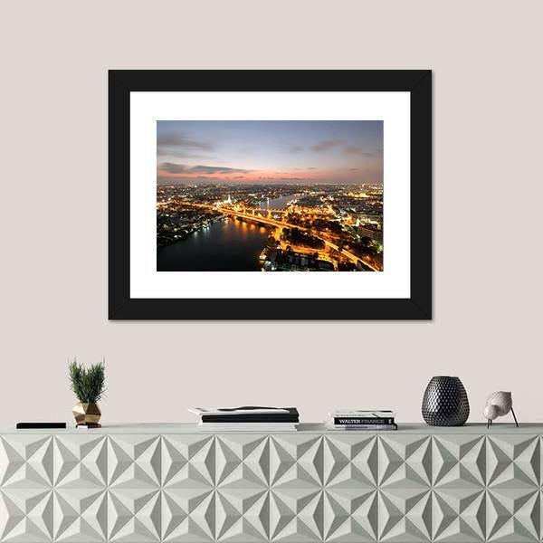 Memorial Bridge Of Thailand Canvas Wall Art-1 Piece-Framed Print-20" x 16"-Tiaracle