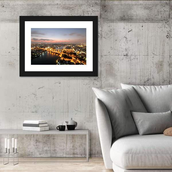 Memorial Bridge Of Thailand Canvas Wall Art-3 Horizontal-Gallery Wrap-25" x 16"-Tiaracle