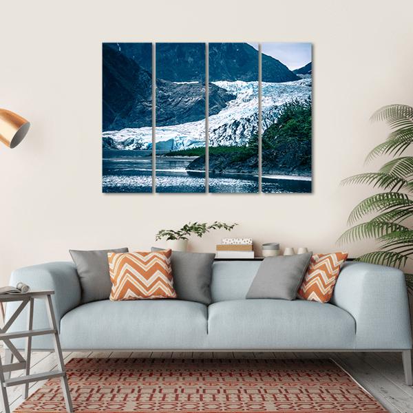 Mendenhall Glacier Alaska Canvas Wall Art-4 Horizontal-Gallery Wrap-34" x 24"-Tiaracle
