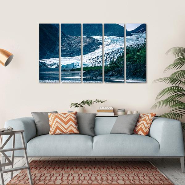 Mendenhall Glacier Alaska Canvas Wall Art-5 Horizontal-Gallery Wrap-22" x 12"-Tiaracle