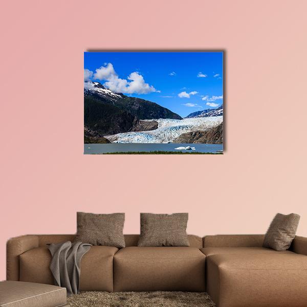 Mendenhall Glacier And Lake In Juneau Canvas Wall Art-1 Piece-Gallery Wrap-36" x 24"-Tiaracle