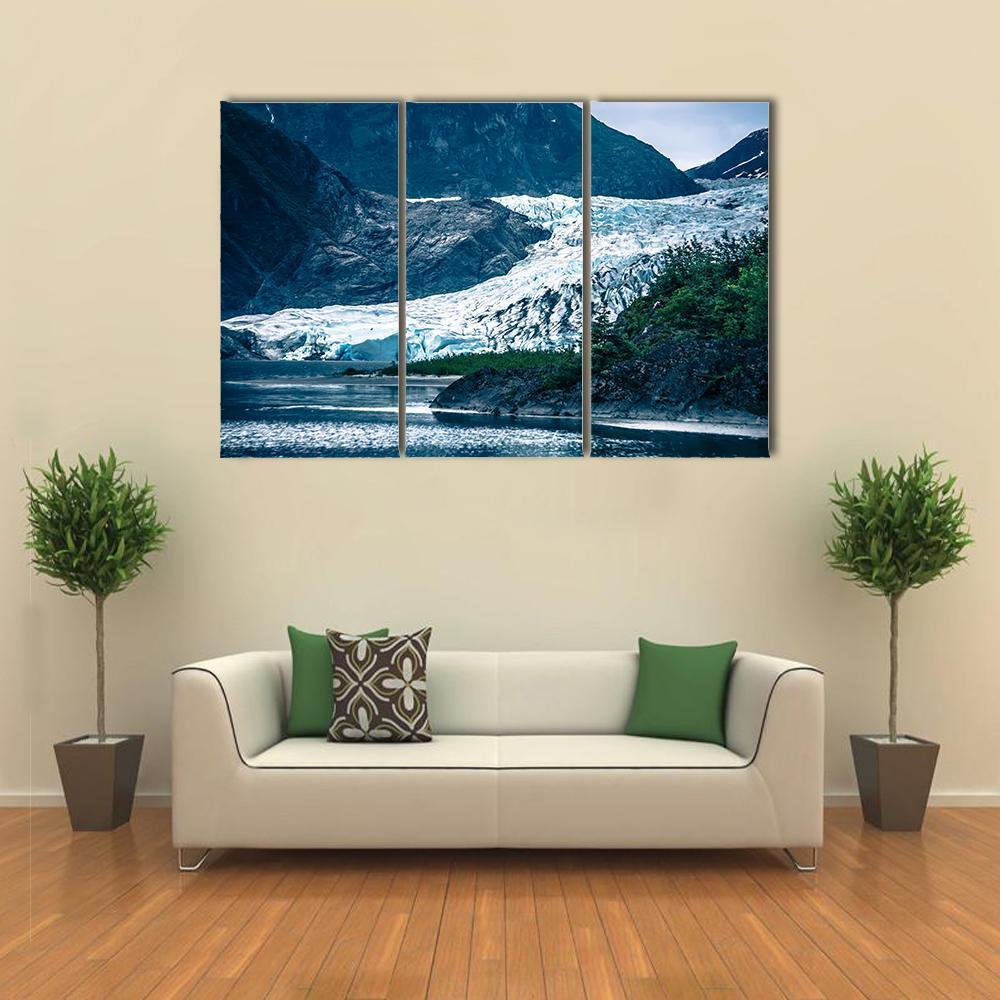Mendenhall Glacier Alaska Canvas Wall Art-3 Horizontal-Gallery Wrap-37" x 24"-Tiaracle