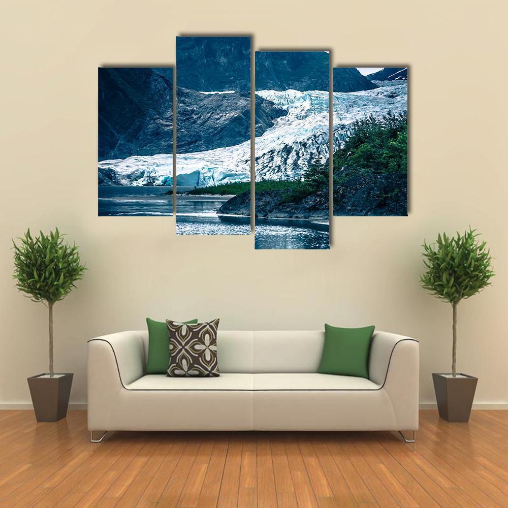 Mendenhall Glacier Alaska Canvas Wall Art-4 Pop-Gallery Wrap-50" x 32"-Tiaracle