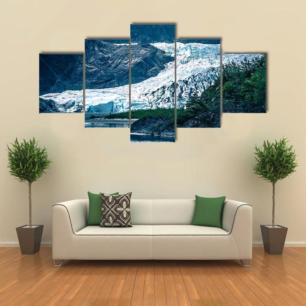 Mendenhall Glacier Alaska Canvas Wall Art-5 Star-Gallery Wrap-62" x 32"-Tiaracle