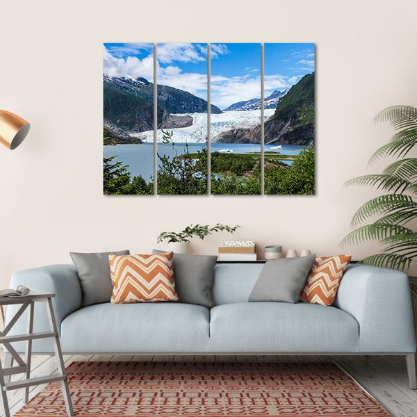 Mendenhall Glacier &amp; Lake Canvas Wall Art-4 Horizontal-Gallery Wrap-34" x 24"-Tiaracle