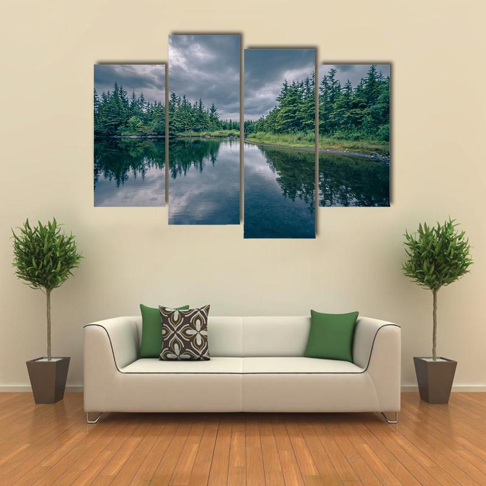 Mendenhall Glacier Park Alaska Canvas Wall Art-4 Pop-Gallery Wrap-50" x 32"-Tiaracle