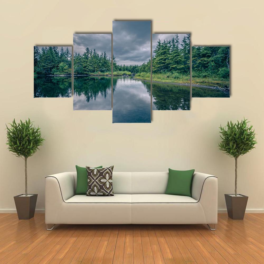 Mendenhall Glacier Park Alaska Canvas Wall Art-5 Star-Gallery Wrap-62" x 32"-Tiaracle