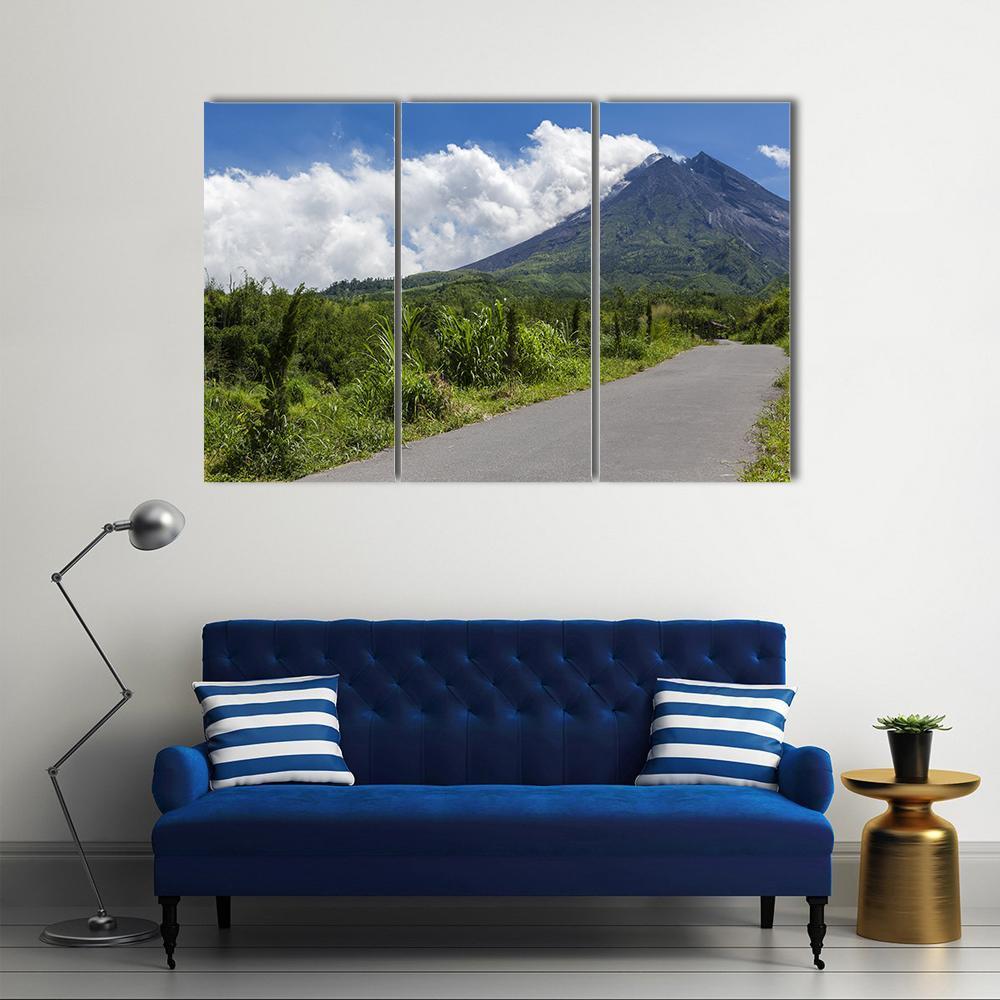 Merapi Mountain Indonesia Canvas Wall Art-3 Horizontal-Gallery Wrap-37" x 24"-Tiaracle