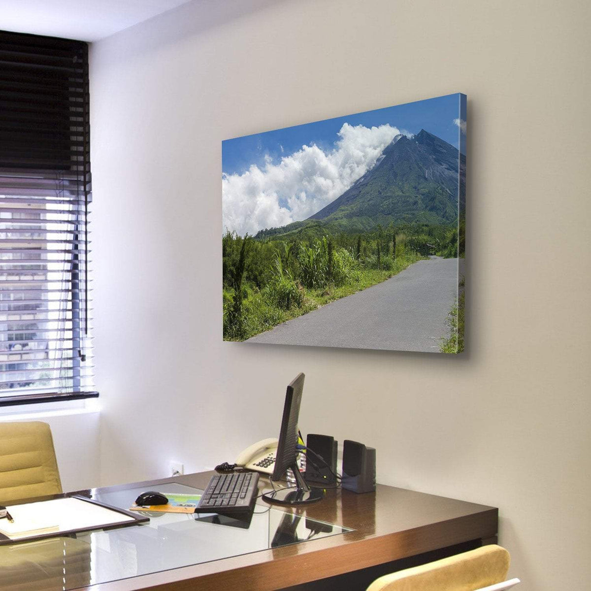 Merapi Mountain Indonesia Canvas Wall Art-3 Horizontal-Gallery Wrap-25" x 16"-Tiaracle