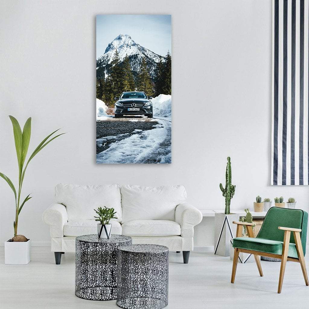 Mercedes Benz In Tyrol Vertical Canvas Wall Art-3 Vertical-Gallery Wrap-12" x 25"-Tiaracle