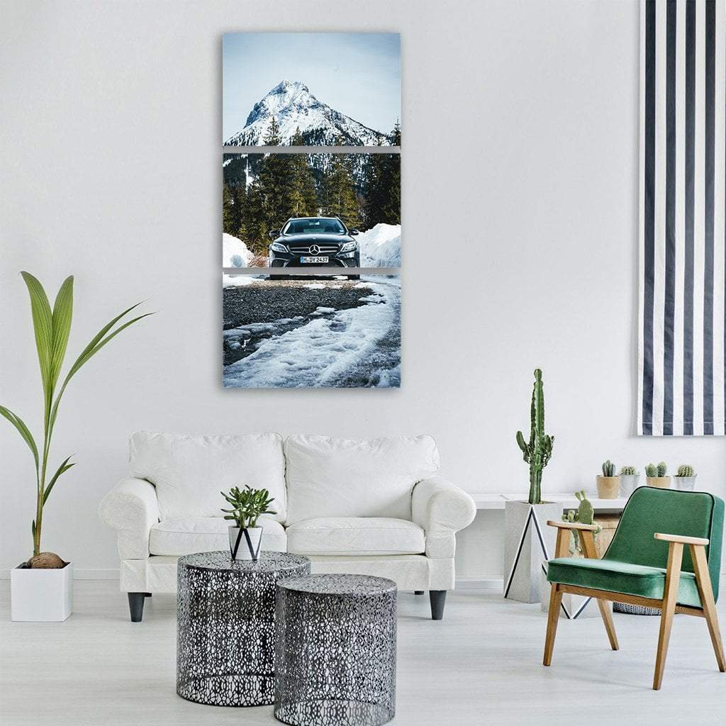 Mercedes Benz In Tyrol Vertical Canvas Wall Art-3 Vertical-Gallery Wrap-12" x 25"-Tiaracle