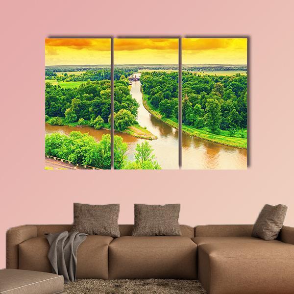 Merge Of Two Rivers Canvas Wall Art-3 Horizontal-Gallery Wrap-25" x 16"-Tiaracle