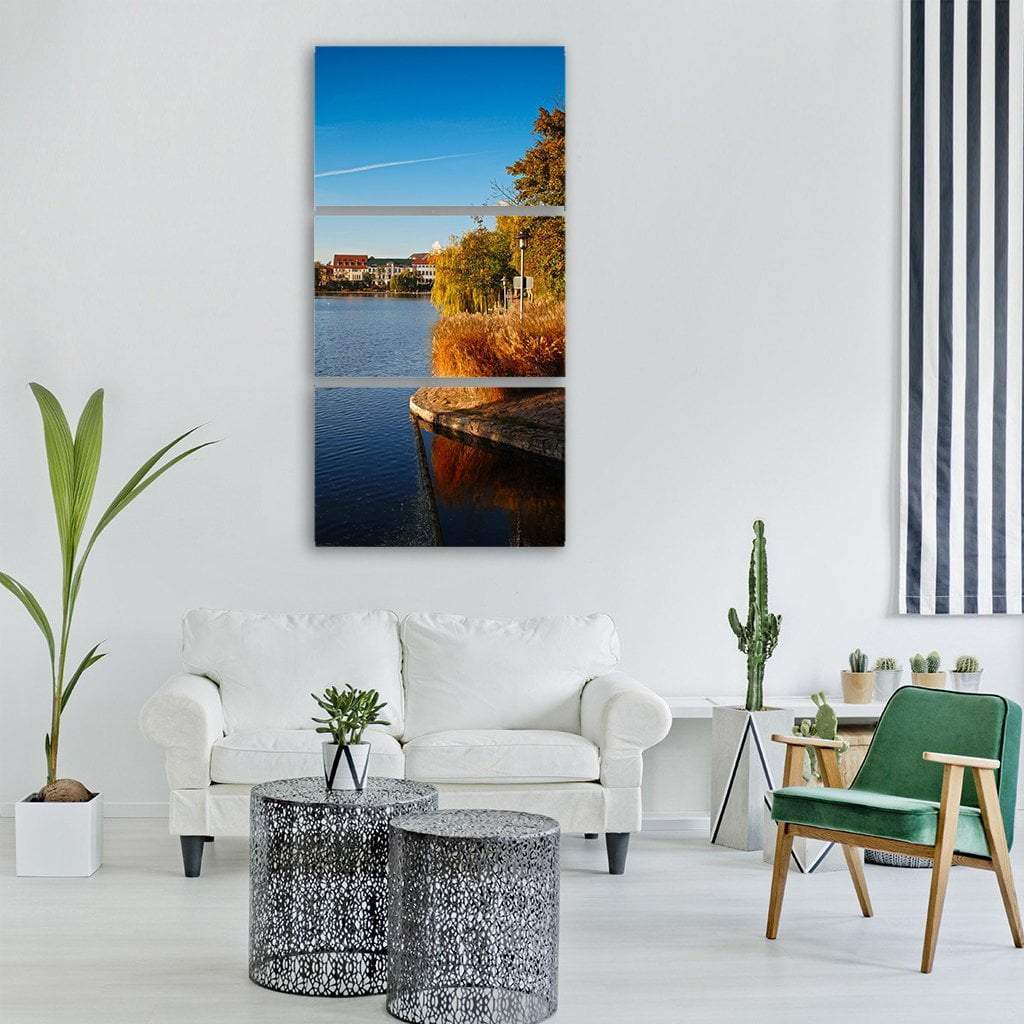 Merseburg Gotthard Pond Vertical Canvas Wall Art-3 Vertical-Gallery Wrap-12" x 25"-Tiaracle