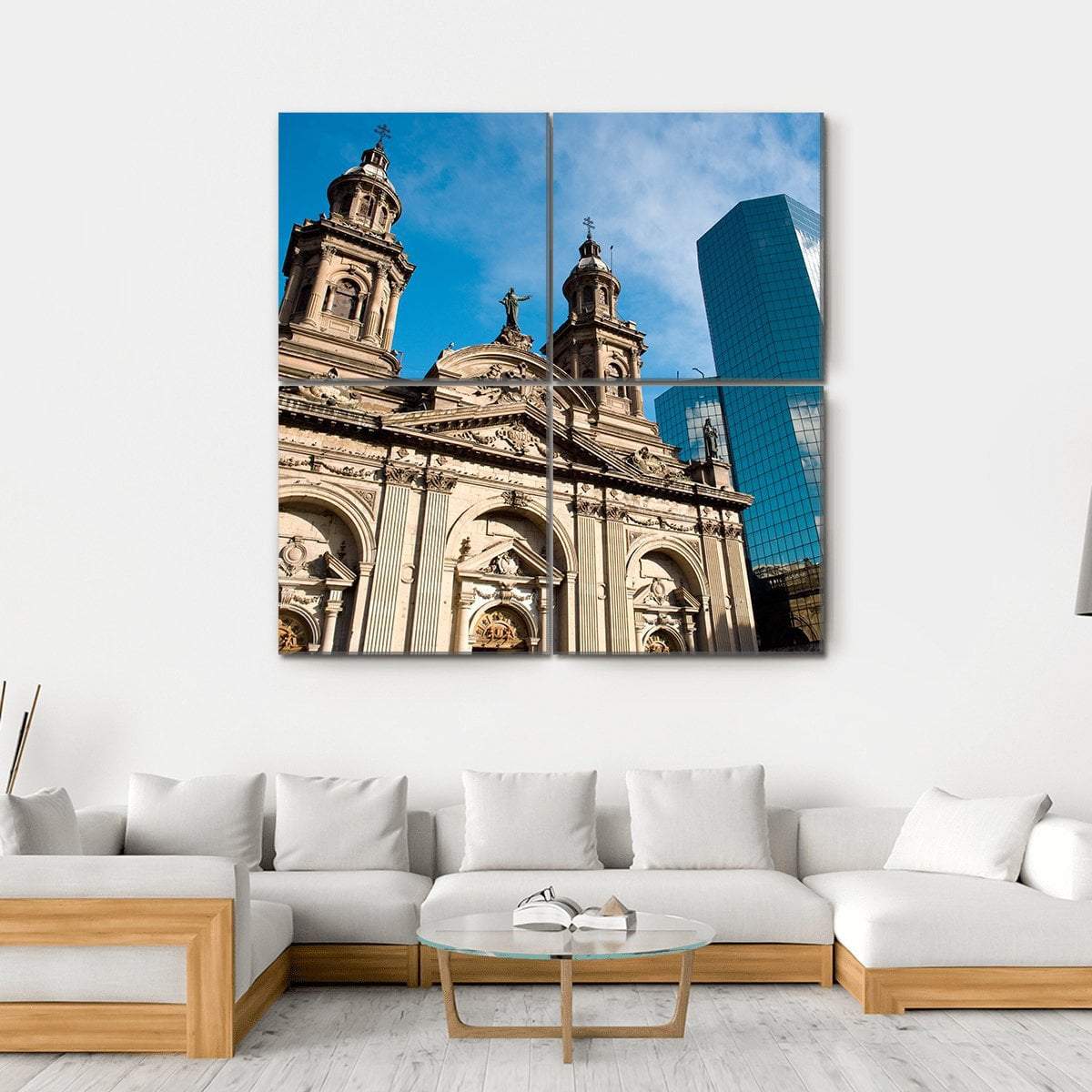 Metropolitan Cathedral In Mexico Canvas Wall Art-4 Square-Gallery Wrap-17" x 17"-Tiaracle