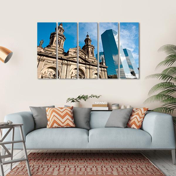 Metropolitan Cathedral In Mexico Canvas Wall Art-5 Horizontal-Gallery Wrap-22" x 12"-Tiaracle